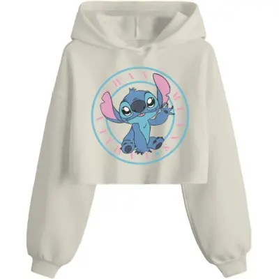 Lilo & Stitch - Disney Luvtröja - Cropped Stitch - S XXL - för Dam - vit