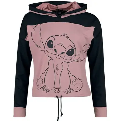 Lilo & Stitch - Disney Luvtröja - Sit - M 4XL - för Dam - svart/rosa
