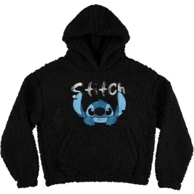 Lilo & Stitch - Disney Luvtröja - Stitch - Teddy Hoodie - S XXL - för Dam - svart