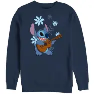 Lilo & Stitch - Disney Sweatshirt - Stitch Flowers - M 3XL - för Herr - blå