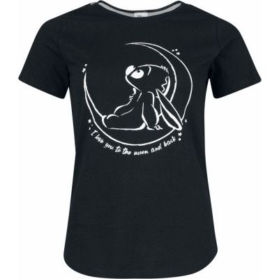 Lilo & Stitch - Disney T-shirt - I love you to the moon and back - S M - för Dam - svart