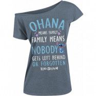 Lilo & Stitch - Disney T-shirt - Ohana - M XL - för Dam - blåmelerad