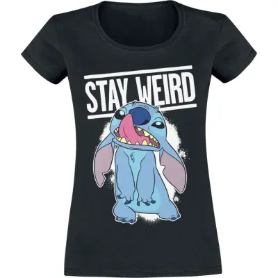 Lilo & Stitch - Disney T-shirt - Stay Weird - S XXL - för Dam - svart