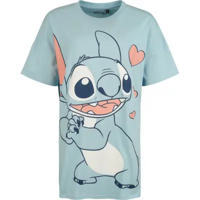 Lilo & Stitch - Disney Oversize T-shirt - Stitch Love - Oversize - S XL - för Dam - ljusblå