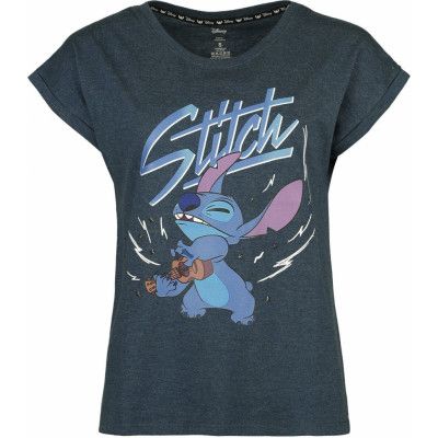 Lilo & Stitch - Disney T-shirt - Stitch - Music - M XXL - för Dam - marinblå