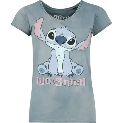 Lilo & Stitch - Disney T-shirt - Stitch - L 3XL - för Dam - blå