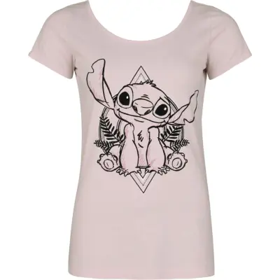 Lilo & Stitch - Disney T-shirt - Stitch - 2.Wahl - L XXL - för Dam - rosa