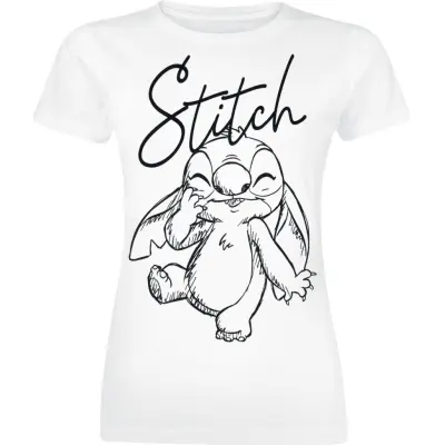 Lilo & Stitch - Disney T-shirt - Stitch Sketchy Surprise - S XXL - för Dam - vit