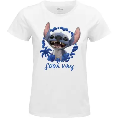 Lilo & Stitch - Disney T-shirt - Stitch Vibes - M XXL - för Dam - vit