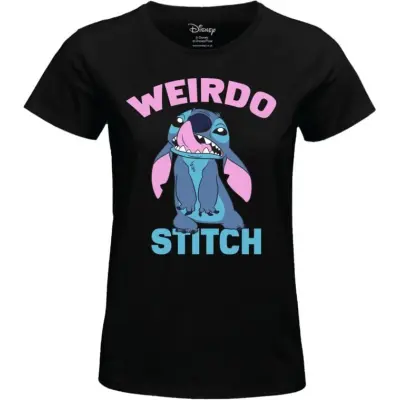 Lilo & Stitch - Disney T-shirt - Weirdo Stitch - S XXL - för Dam - svart