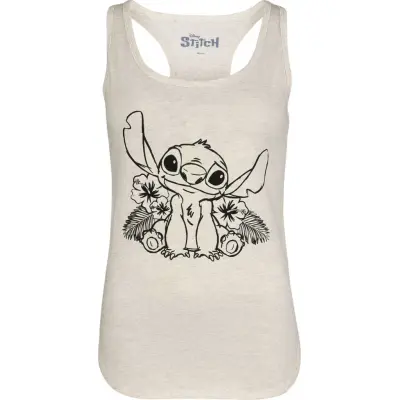 Lilo & Stitch - Disney Topp - Stitch - Lilo Portrait - UV - S XXL - för Dam - vit