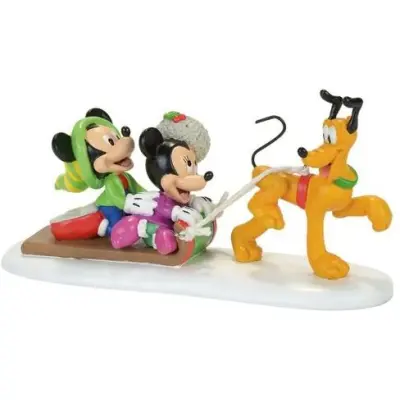 Mickey Mouse - Disney Samlingsfigurer - Pluto Toboggan - för None - flerfärgad
