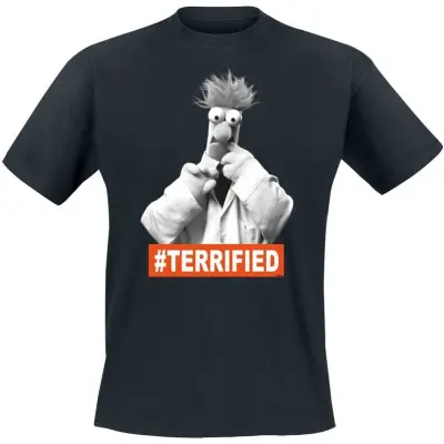 Mupparna - Disney T-shirt - Beaker Terrified - M 5XL - för Herr - svart