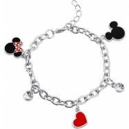 Musse & Mimmi Pigg - Disney Armband - Musse och Mimmi - för Dam - silverfärgad