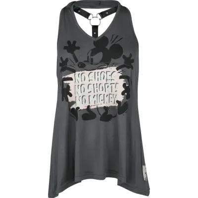 Musse & Mimmi Pigg - Disney Halternecks - No Shoes No Shorts No Mickey - M - för Dam - mörkgrå