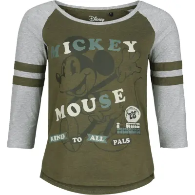 Musse & Mimmi Pigg - Disney Långärmad tröja - Kind To All Pals - M XXL - för Dam - grön/grå