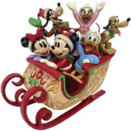 Musse & Mimmi Pigg - Disney Samlingsfigurer - A Sleigh Full of Joy - för flerfärgad