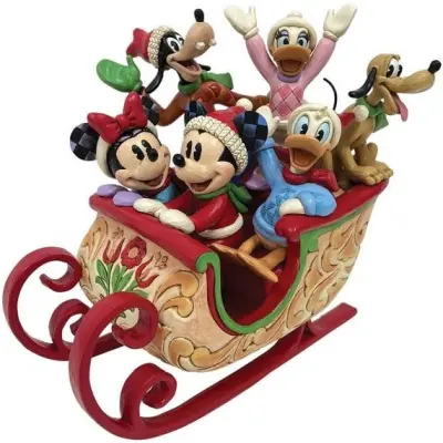 Musse & Mimmi Pigg - Disney Samlingsfigurer - A Sleigh Full of Joy - för  flerfärgad