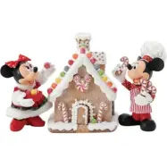 Musse & Mimmi Pigg - Disney Staty - Micky & Minnie Lebkuchenhaus - för flerfärgad