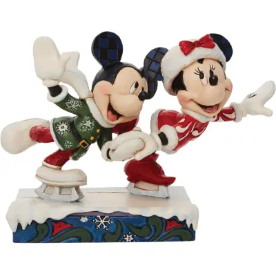 Musse & Mimmi Pigg - Disney Staty - Micky und Minnie beim Schlittschuhlaufen - för