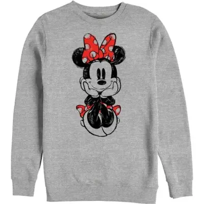 Musse & Mimmi Pigg - Disney Sweatshirt - Sitting Minnie Sketch - S 3XL - för Herr - grå