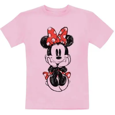 Musse & Mimmi Pigg - Disney T-shirt - Kids - Sitting Minnie Sketch - 104 152 - för barn - rosa