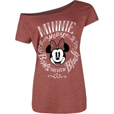 Musse & Mimmi Pigg - Disney T-shirt - Mimmi Pigg - Bows - S XXL - för Dam - rödmelerad