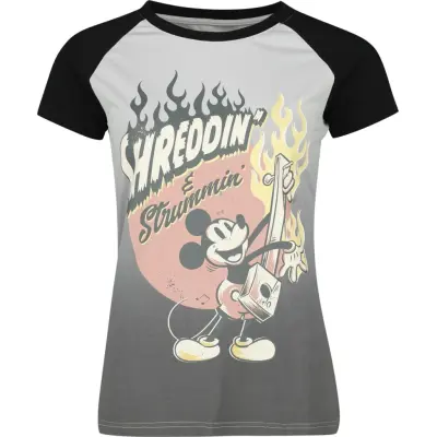 Musse & Mimmi Pigg - Disney T-shirt - Shreddin' & Strummin' - S XXL - för Dam - svart/grå