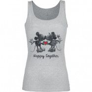 Musse & Mimmi Pigg - Disney Topp - Happy Together - XS XXL - för Dam - gråmelerad