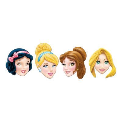 Pappmasker Disney Prinsessor - 4-pack