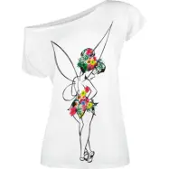 Peter Pan - Disney T-shirt - Tingeling - Flower Power - S XXL - för Dam - vit