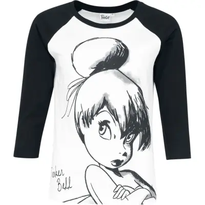 Peter Pan - Disney T-shirt - Tinker Bell - Sketch - S 3XL - för Dam - vit/svart