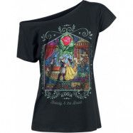 Skönheten och Odjuret - Disney T-shirt - Rose - S 5XL - för Dam - svart