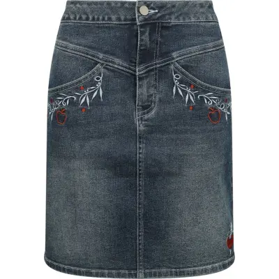 Snövit - Disney Kort kjol - Disney Princess - Picnic Collection - Snow White - S L - för Dam - mörk tvättad denim