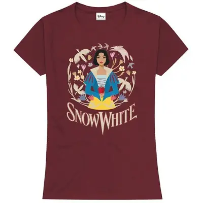 Snövit - Disney T-shirt - Modern Fairytale - S XXL - för Dam - mörkröd