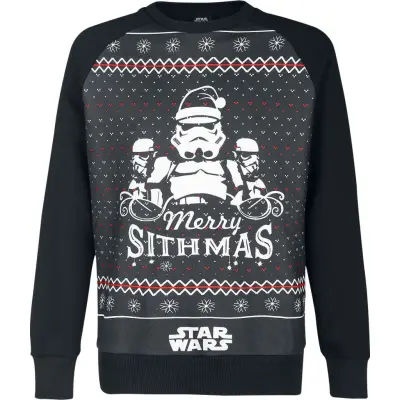 Star Wars - Disney Christmas Jumper - Merry Sithmas - L - för Herr - flerfärgad
