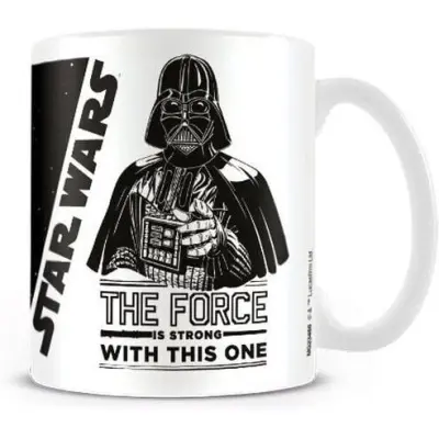 Star Wars - Disney Mugg - The Force Is Strong With This One - för None - vit/svart