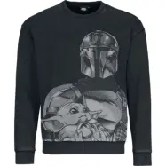 Star Wars - Disney Sweatshirt - The Mandalorian - Mando - Grogu - S XXL - för Herr - svart