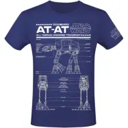 Star Wars - Disney T-shirt - AT-AT - Schematic - S 3XL - för Herr - blå