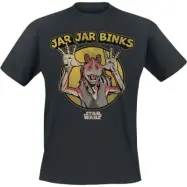 Star Wars - Disney T-shirt - Episode 1 Silly Jar Jar - M XXL - för Herr - svart