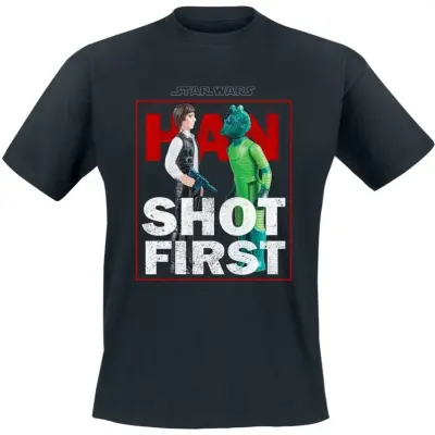 Star Wars - Disney T-shirt - Han Shot First - S XXL - för Herr - svart