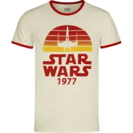 Star Wars - Disney T-shirt - Logo - Ringer Shirt - M XXL - för Herr - vintage vit