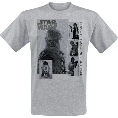 Star Wars - Disney T-shirt - May the force be with you - S XXL - för Herr - ljusgråmelerad