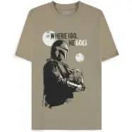 Star Wars - Disney T-shirt - The Mandalorian - Wherever I Go - S XXL - för Herr - sand