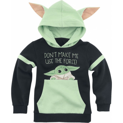 Star Wars - Disney Luvtröja - Don't Make Me Use The Force! - 158/164 - för barn - svart/grön