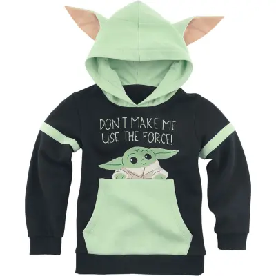 Star Wars - Disney Luvtröja - Don't Make Me Use The Force! - 158/164 - för barn - svart/grön