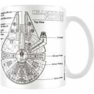 Star Wars - Disney Mugg - Millennium Falcon Sketch - för vit