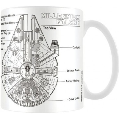 Star Wars - Disney Mugg - Millennium Falcon Sketch - för None - vit