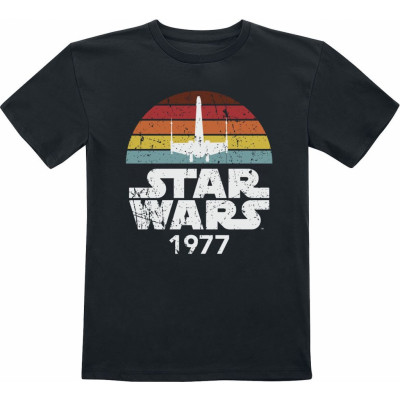 Star Wars - Disney T-shirt - Barn - Rainbow X-Wing 1977 - 104 164 - för barn - svart