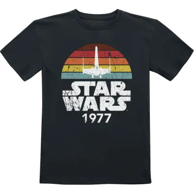 Star Wars - Disney T-shirt - Barn - Rainbow X-Wing 1977 - 104 164 - för barn - svart